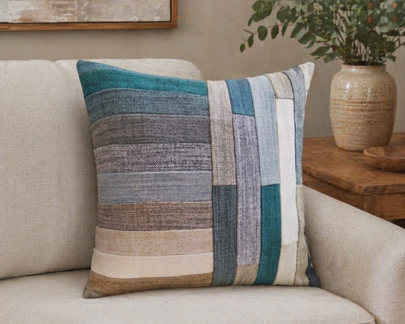 coussin en denim coussin en denim