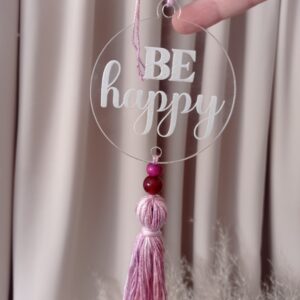 Suspension Plexi 8cm "BE happy"